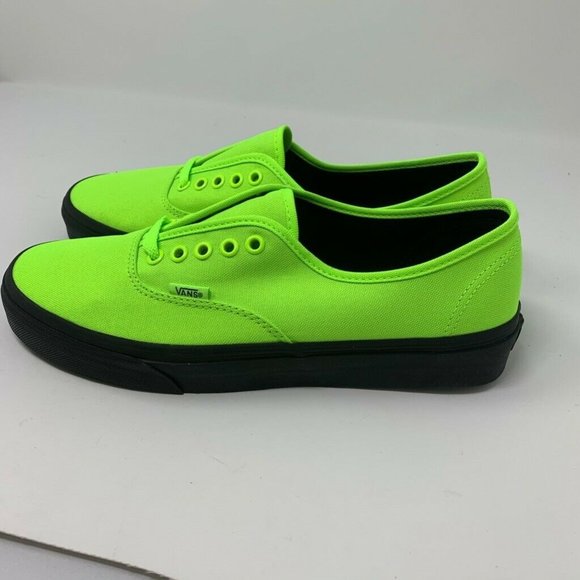 Vans Authentic Neon Green Black Outsole Lace Up - Picture 4 of 6